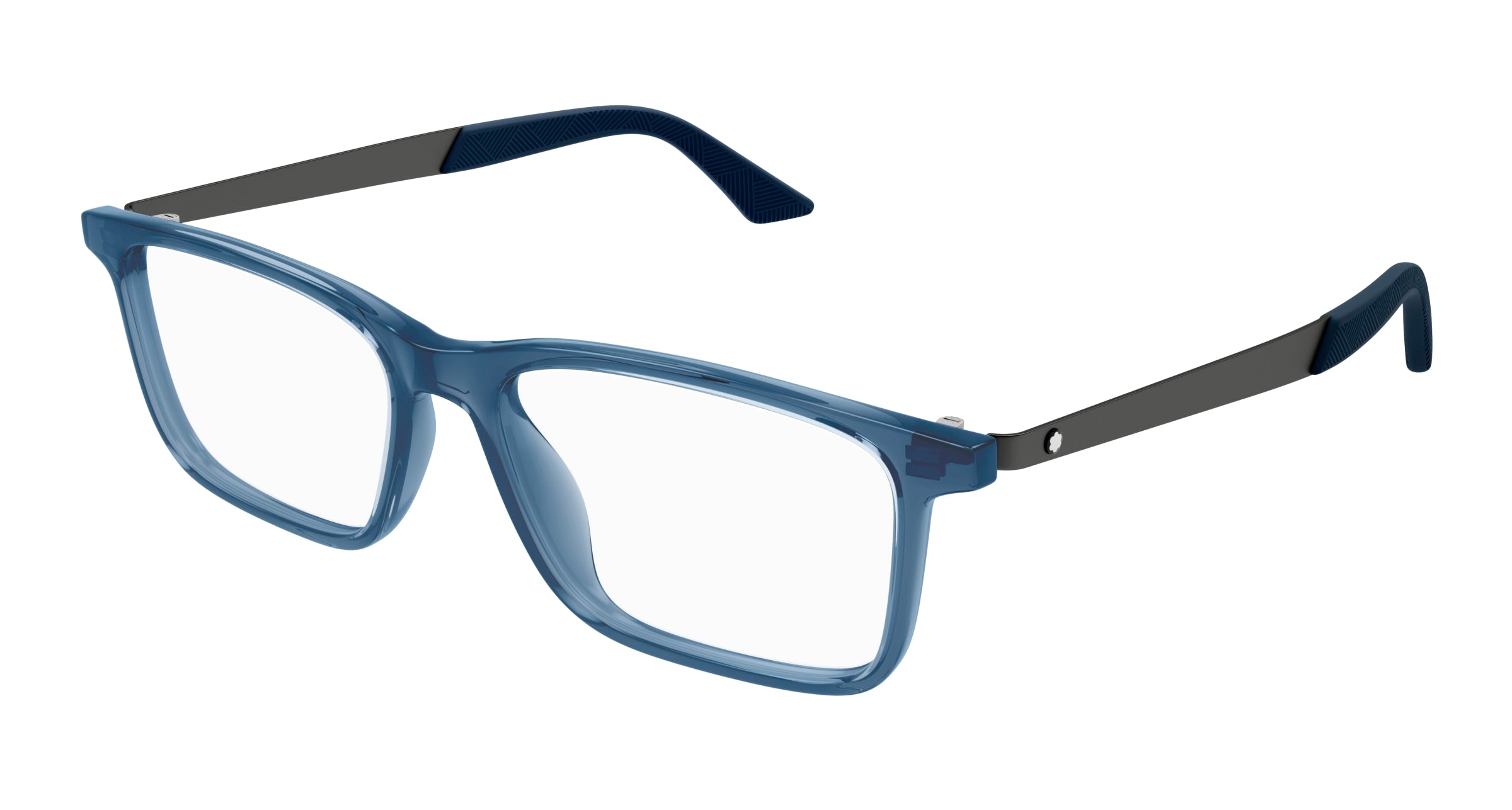 0889652477596 - Herren MB0333O 003 Rahmen von BRILLEN Acetat Blau Transparent Quadratisch