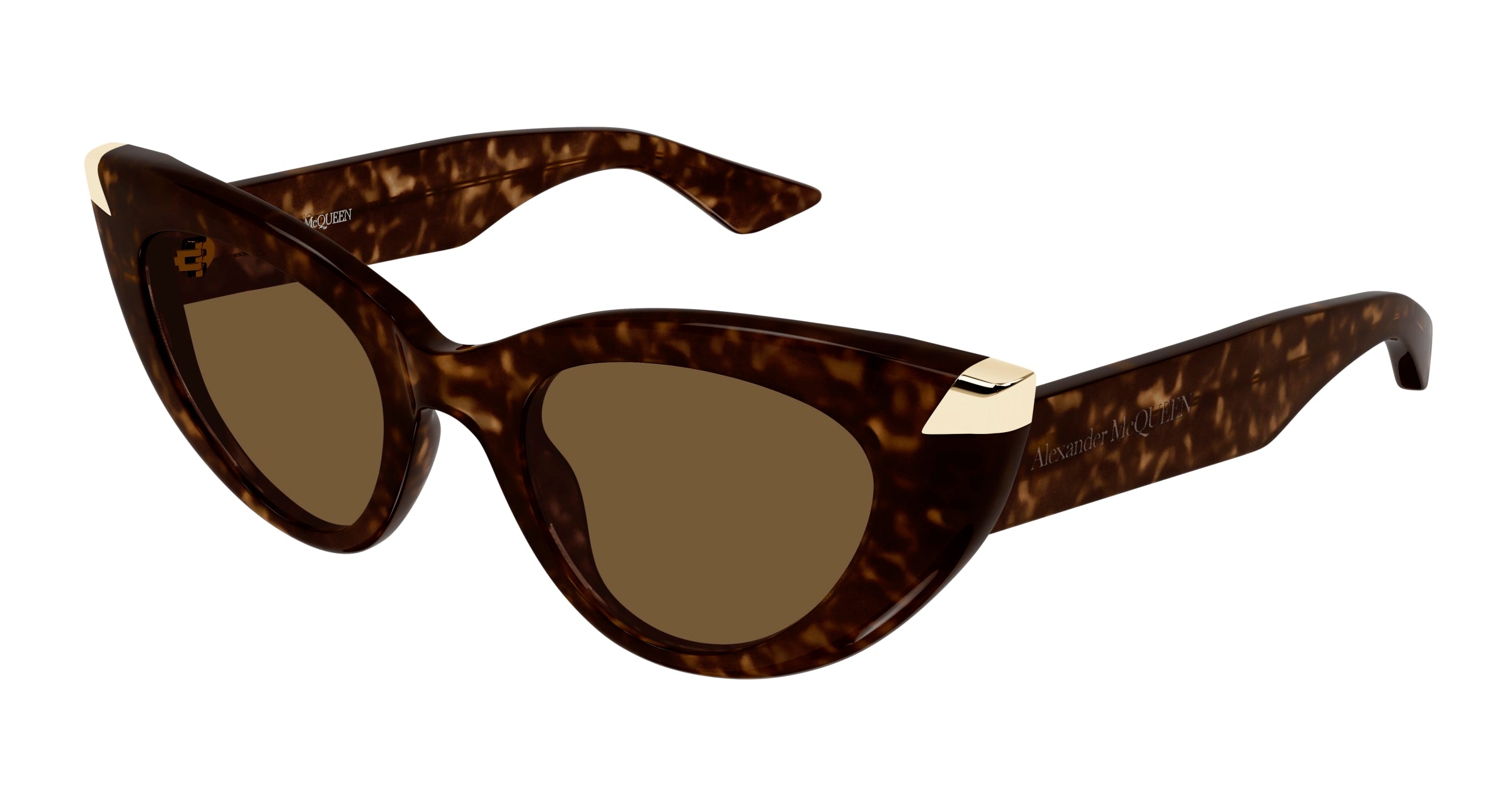 0889652483658 - Alexander McQueen Frau AM0442S 003 Gläser SONNENBRILLEN Acetat Havanna Braun Katzenauge