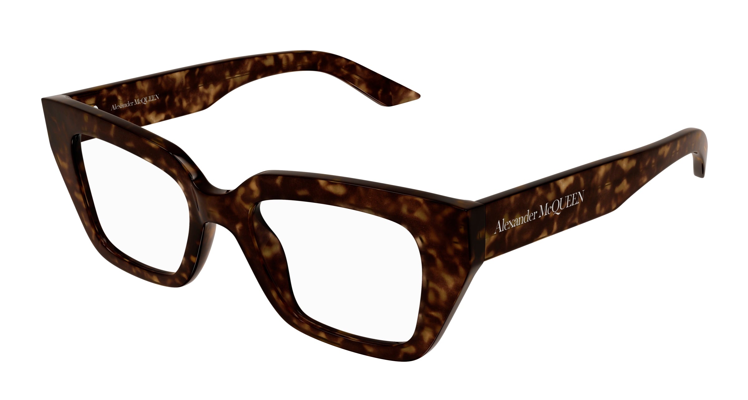 0889652484082 - Alexander McQueen Frau AM0453O 002 Rahmen von BRILLEN Acetat Havanna Transparent Katzenauge