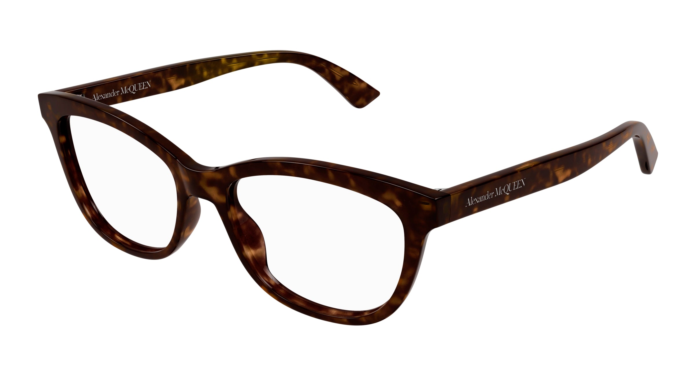 0889652487649 - Alexander McQueen Frau AM0461O 002 Rahmen von BRILLEN Acetat Havanna Transparent Katzenauge