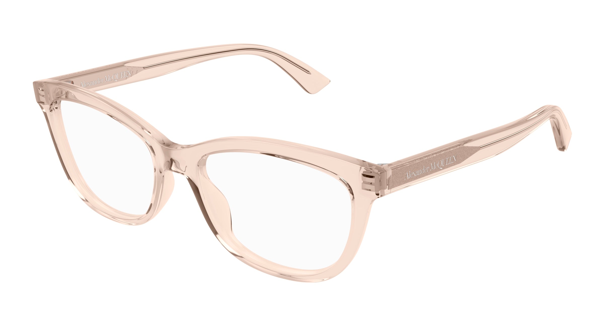 0889652487656 - Alexander McQueen Damen AM0461O 003 Rahmen von BRILLEN Acetat Rosa Transparent Cat Eye