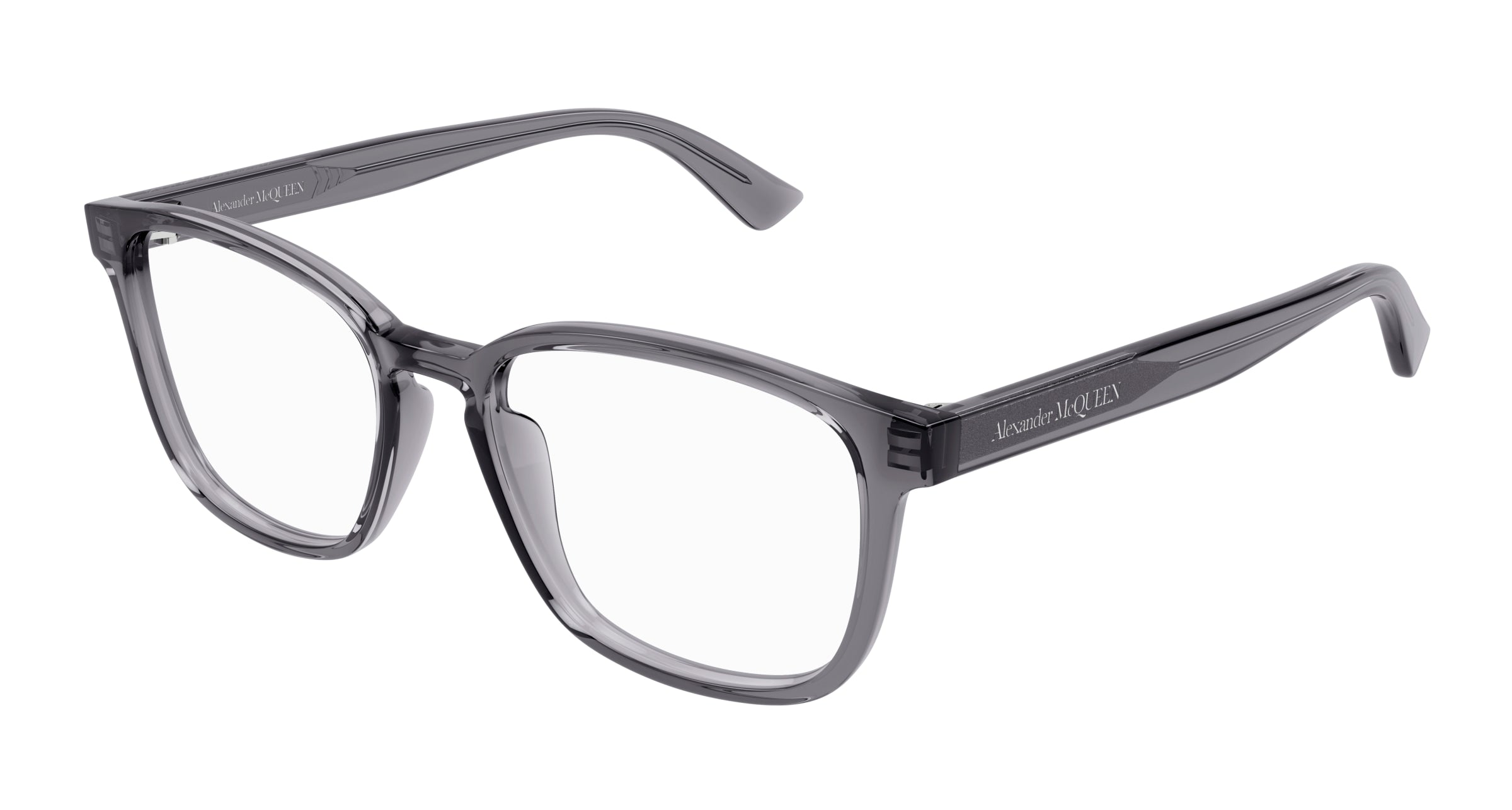 0889652487700 - Alexander McQueen Herren AM0462O 003 Rahmen von BRILLEN Acetat Grau Transparent Quadratisch