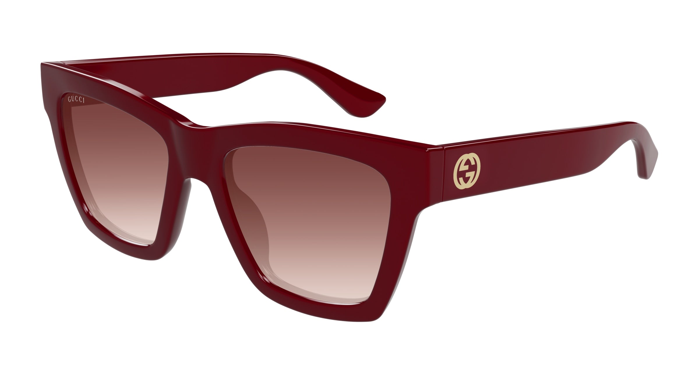 0889652502700 - Damen GG1714S 003 Gläser SONNENBRILLEN Injiziert Bordeaux Rot Cat Eye