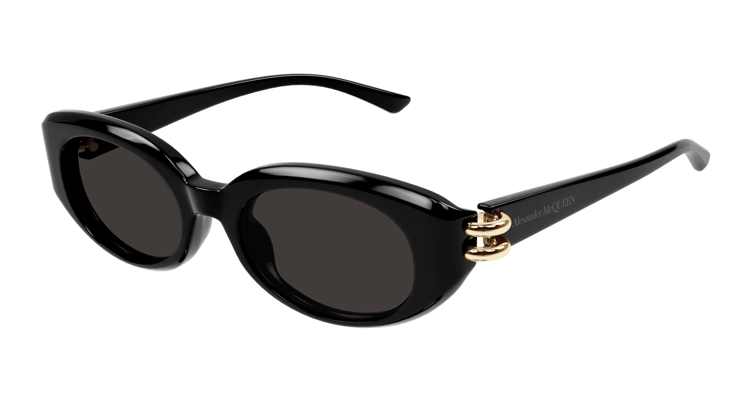 0889652508856 - Alexander McQueen Damen AM0469S 001 Gläser SONNENBRILLEN Acetat Schwarz Grau Rund