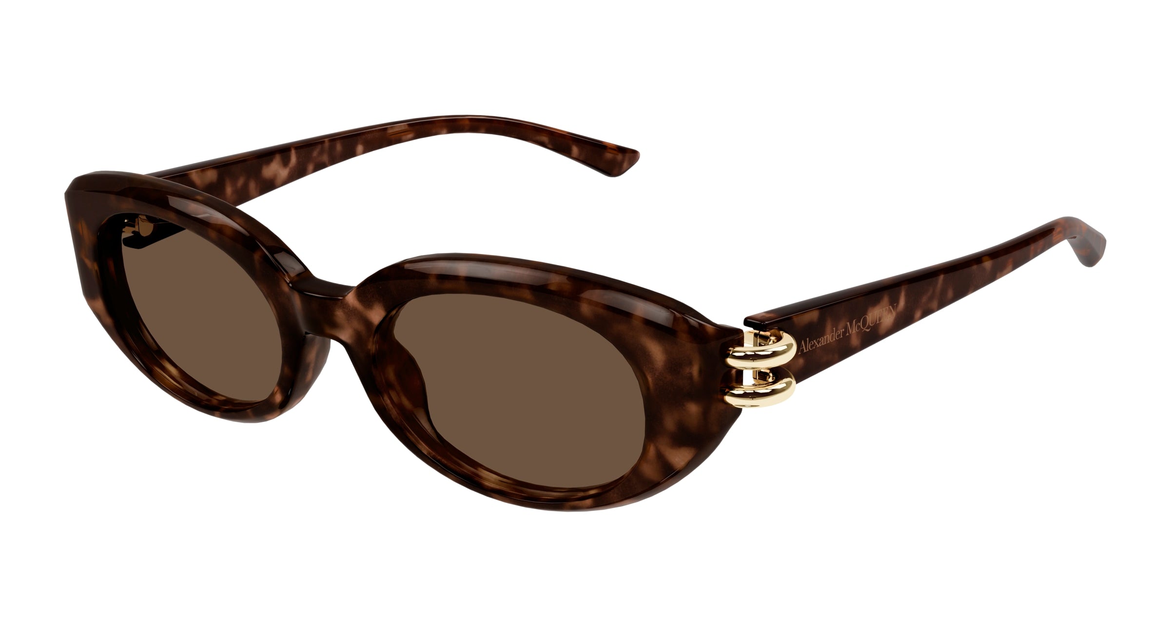 0889652508863 - Alexander McQueen Damen AM0469S 002 Gläser SONNENBRILLEN Acetat Havanna Braun Rund