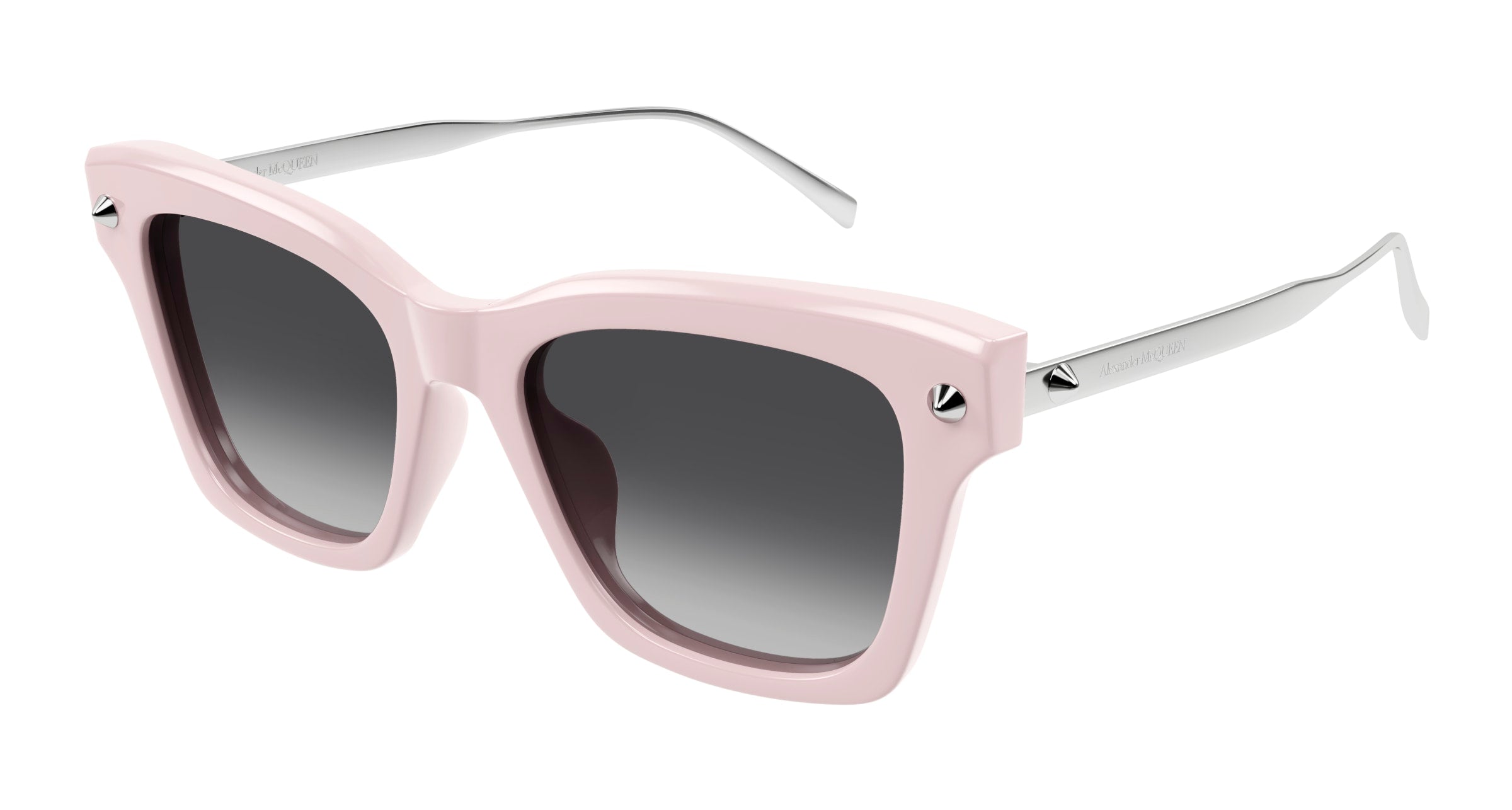 0889652509136 - Alexander McQueen Damen AM0483S 005 Gläser SONNENBRILLEN Acetat Rosa Grau Quadratisch