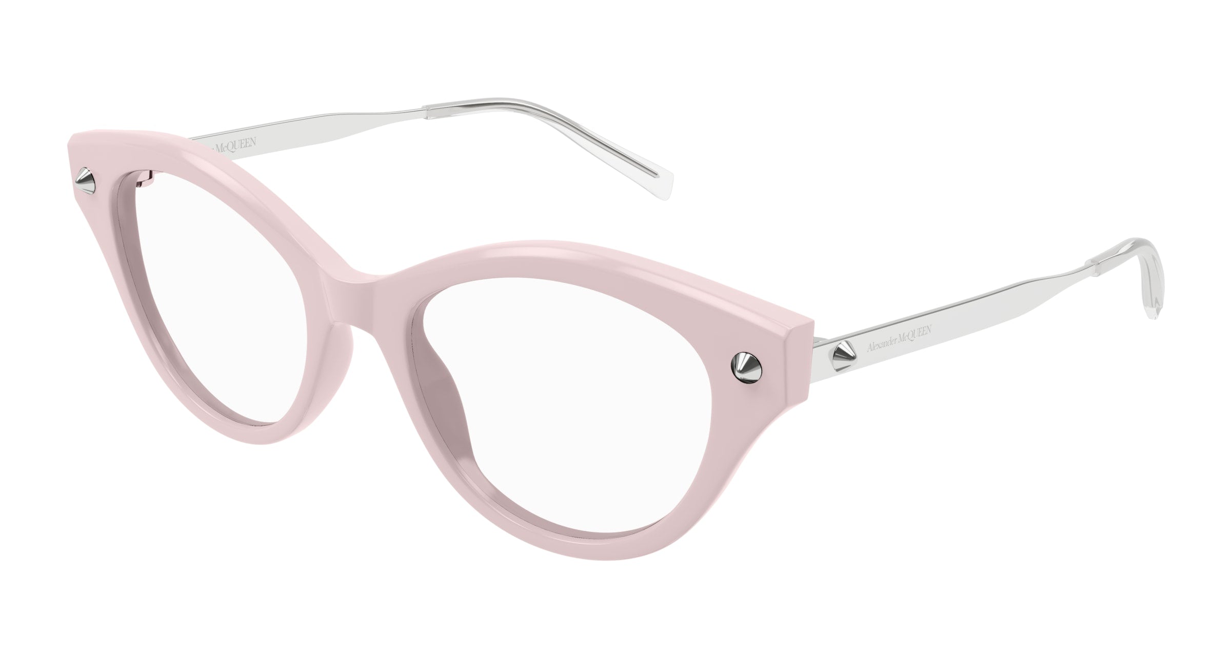 0889652509167 - Alexander McQueen Damen AM0485O 003 Rahmen von BRILLEN Acetat Rosa Transparent Cat Eye