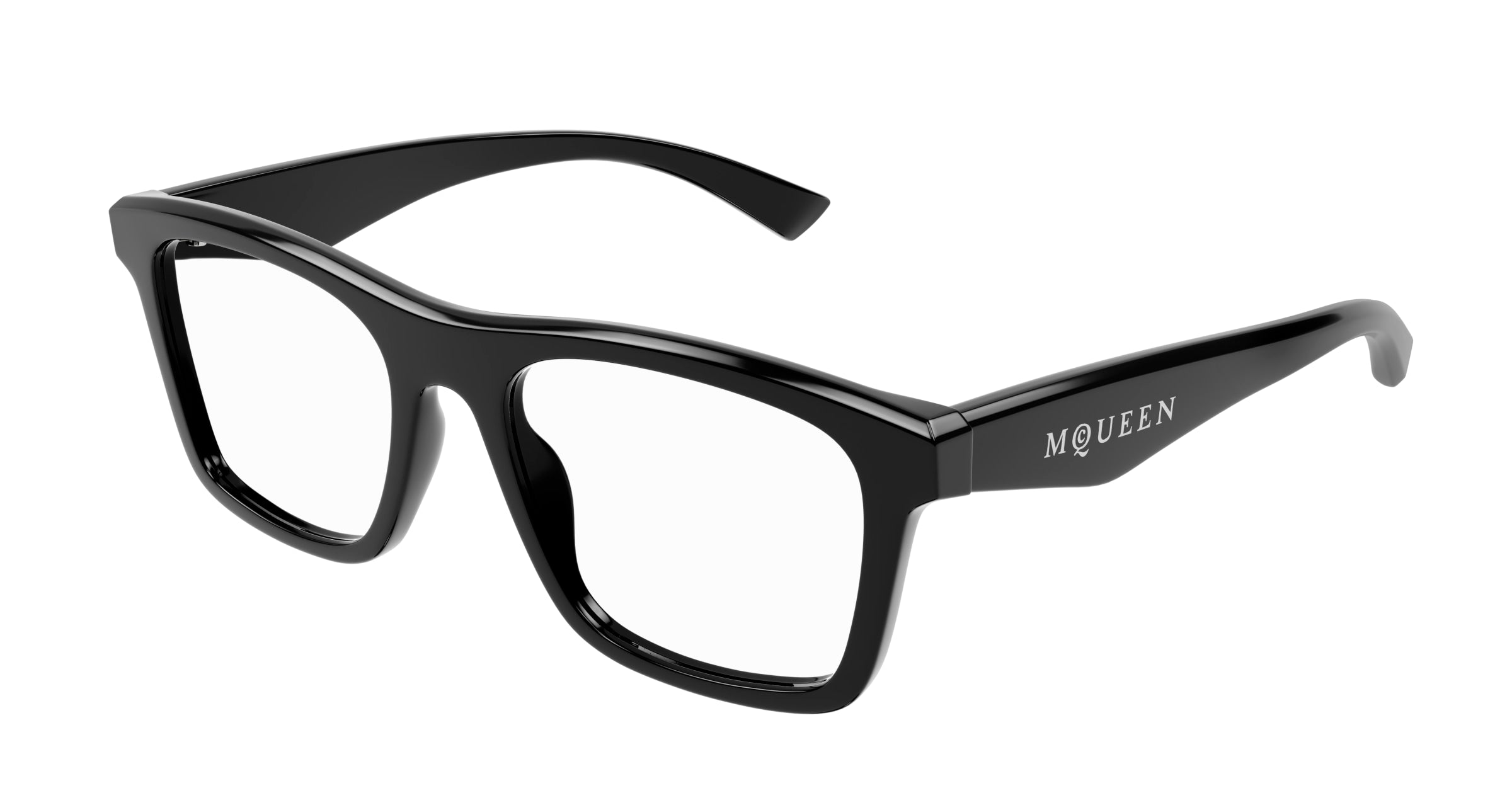 0889652509310 - Alexander McQueen Unisex AM0475O 006 Rahmen von BRILLEN Acetat Schwarz Transparent Quadratisch