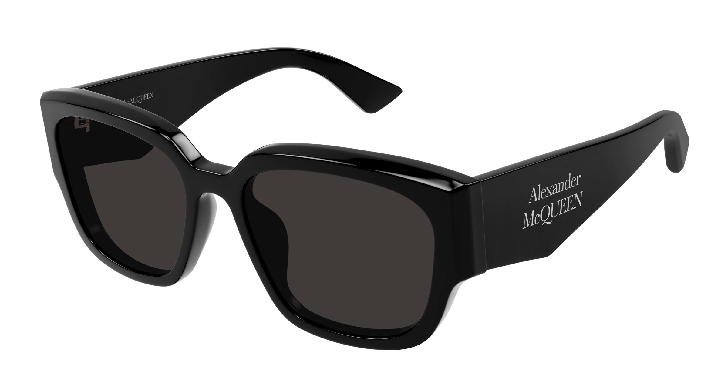 0889652509587 - Alexander McQueen Damen AM0468S 001 Gläser SONNENBRILLEN Acetat Schwarz Grau Quadratisch