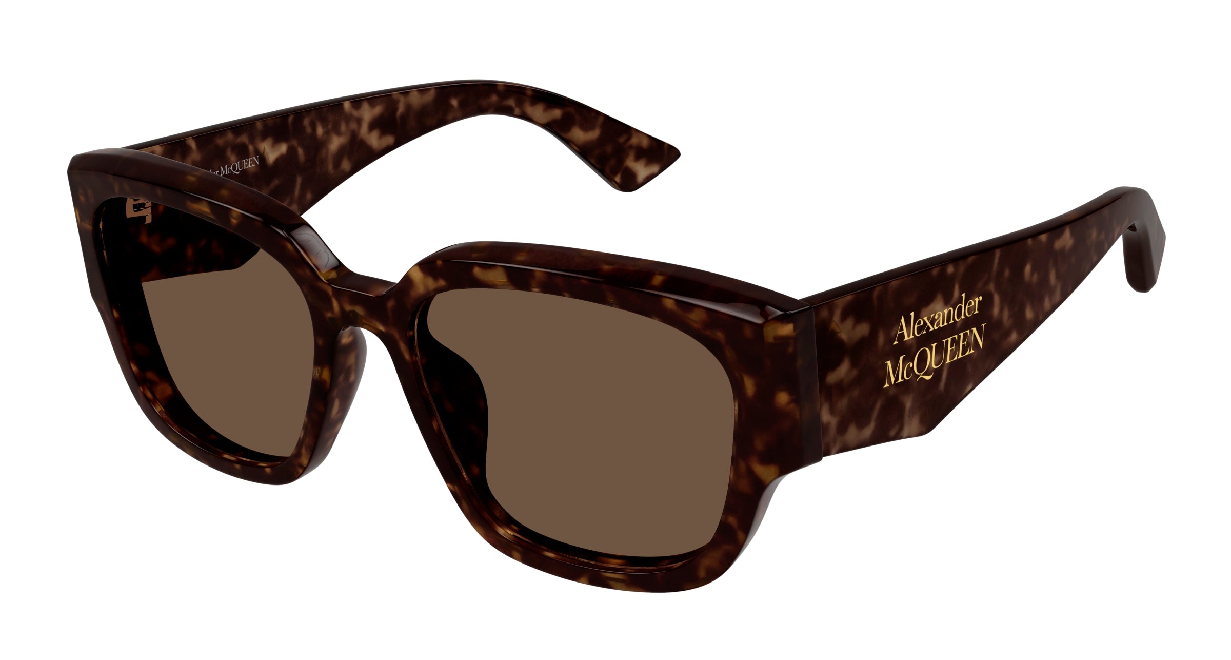 0889652509594 - Alexander McQueen Damen AM0468S 002 Gläser SONNENBRILLEN Acetat Havanna Braun Quadratisch