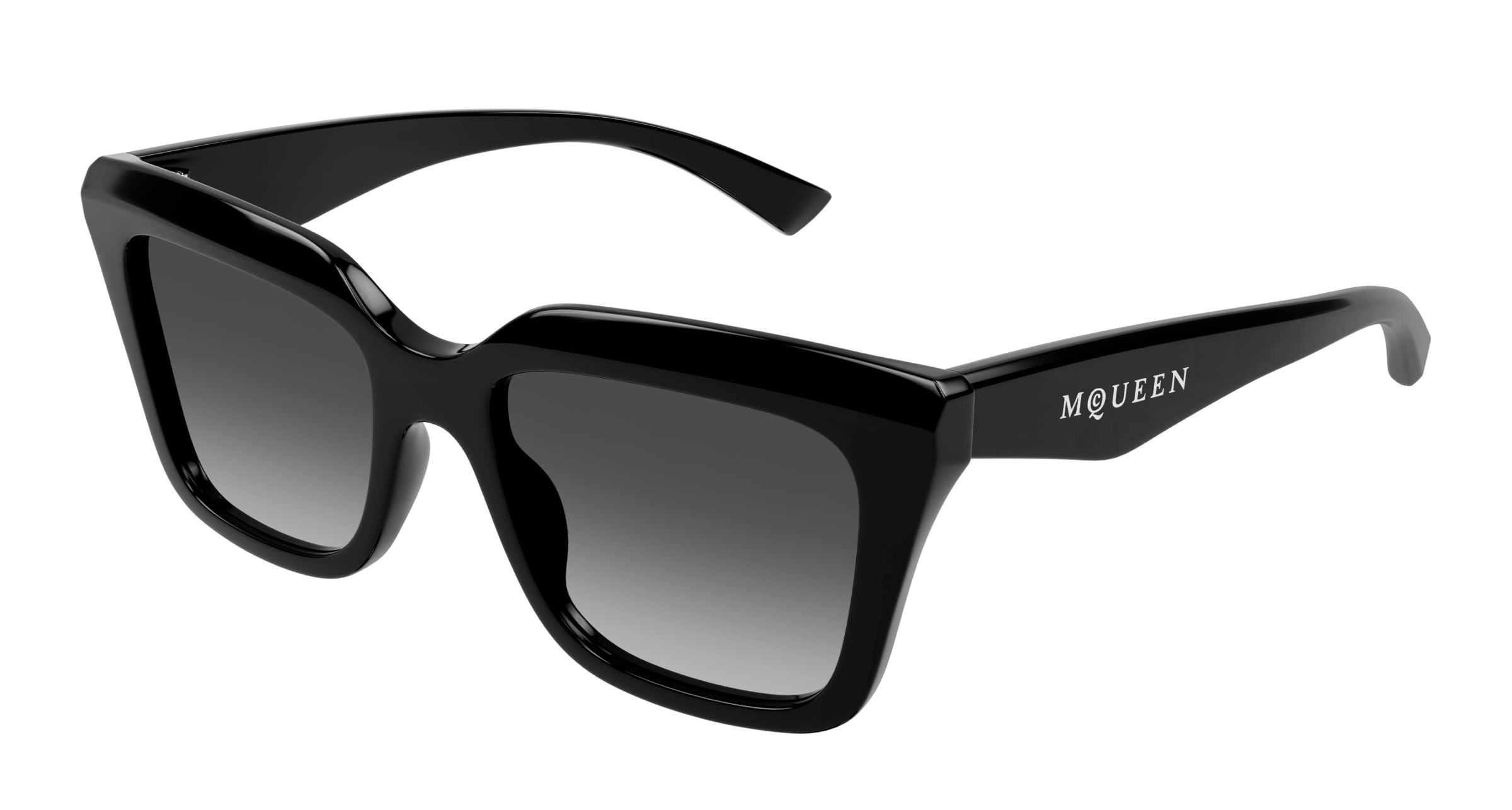 0889652509662 - Alexander McQueen Damen AM0473S 001 Gläser SONNENBRILLEN Acetat Schwarz Grau Quadratisch