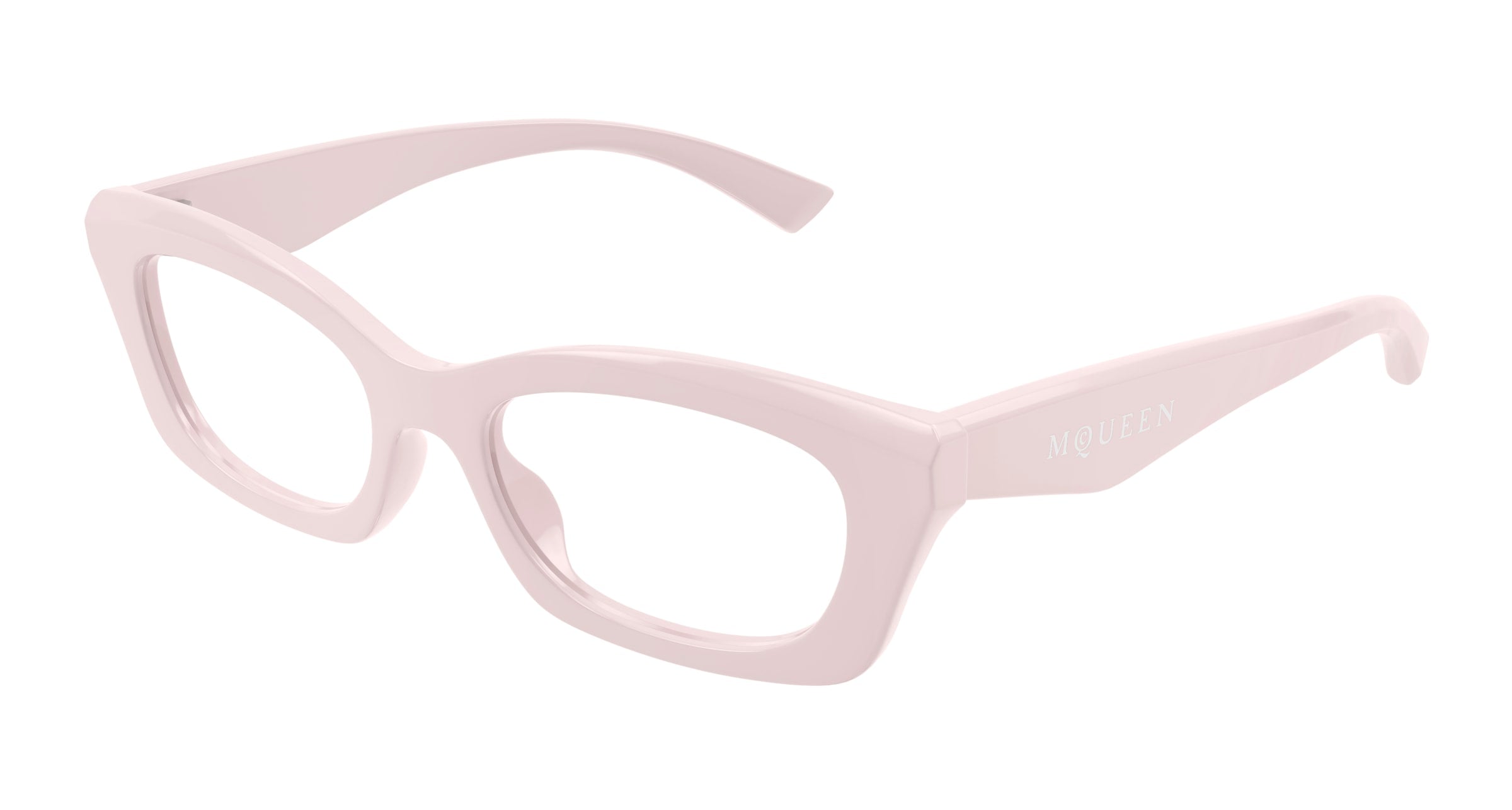 0889652509808 - Alexander McQueen Damen AM0474O 005 Rahmen von BRILLEN Acetat Rosa Transparent Quadratisch