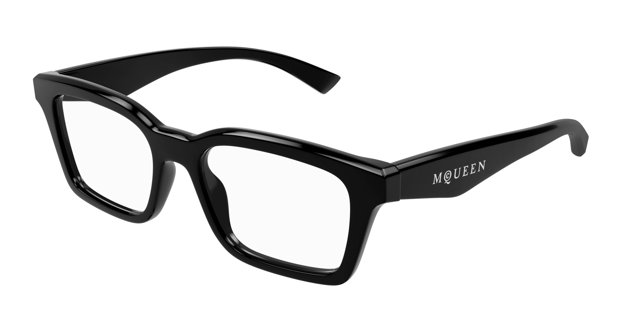 0889652509860 - Alexander McQueen Unisex AM0476O 001 Rahmen von BRILLEN Acetat Schwarz Transparent Quadratisch