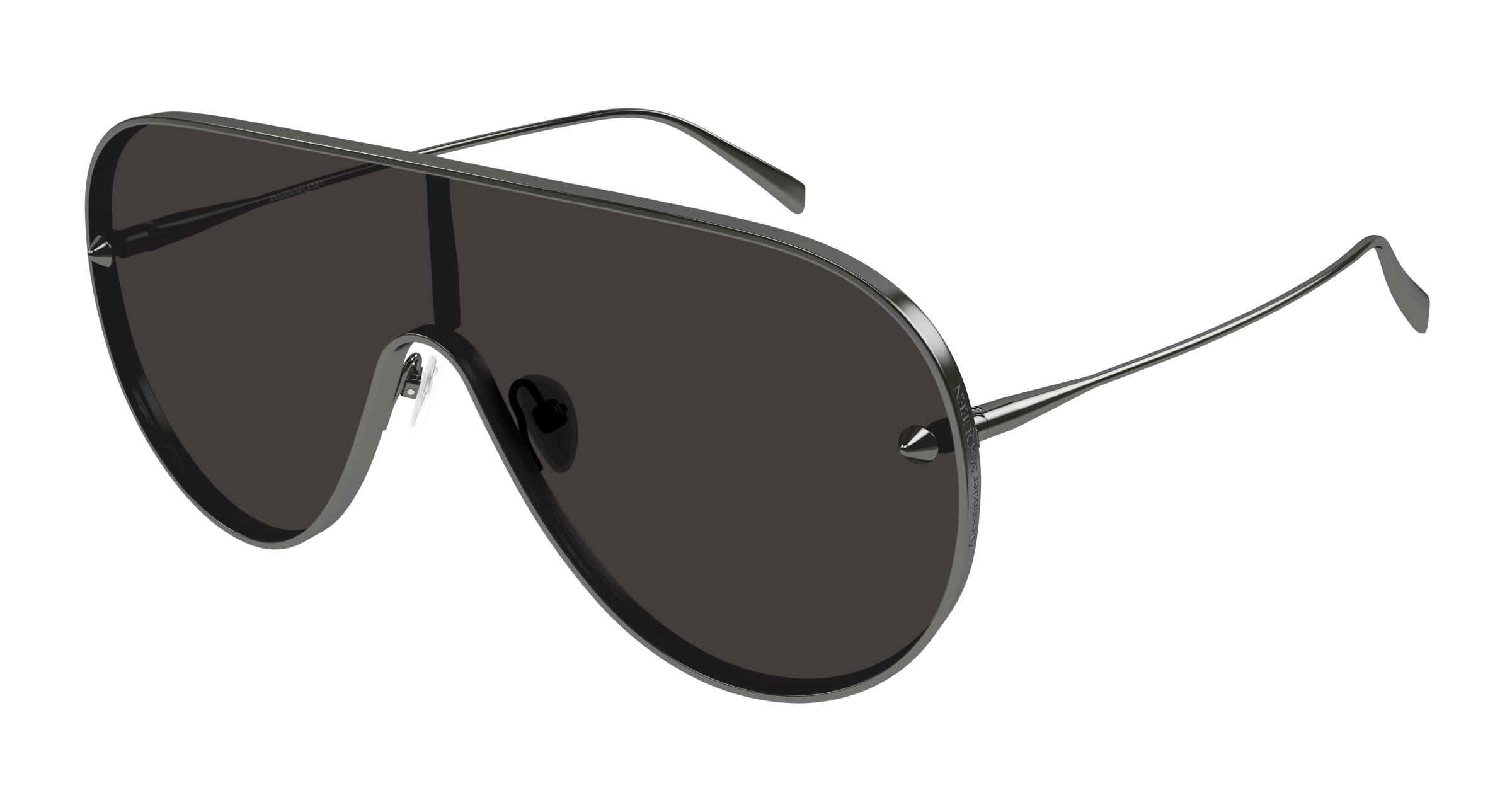 0889652509990 - Alexander McQueen Unisex AM0481S 001 Gläser SONNENBRILLEN Metall Ruthenium Grau Pilot