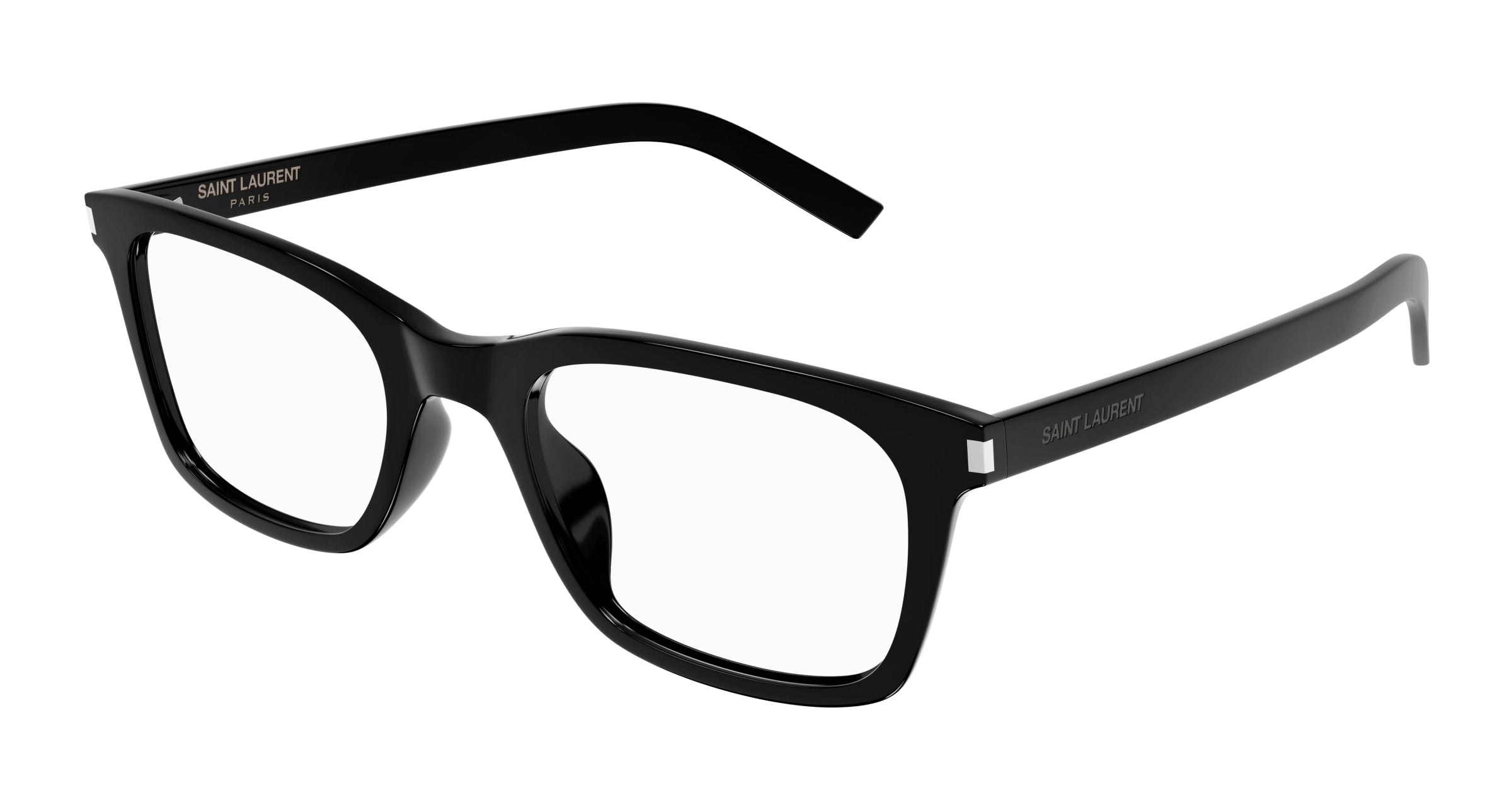 0889652516523 - Herren SL 718 SLIM 001 Rahmen von BRILLEN Acetat Schwarz Transparent Quadratisch