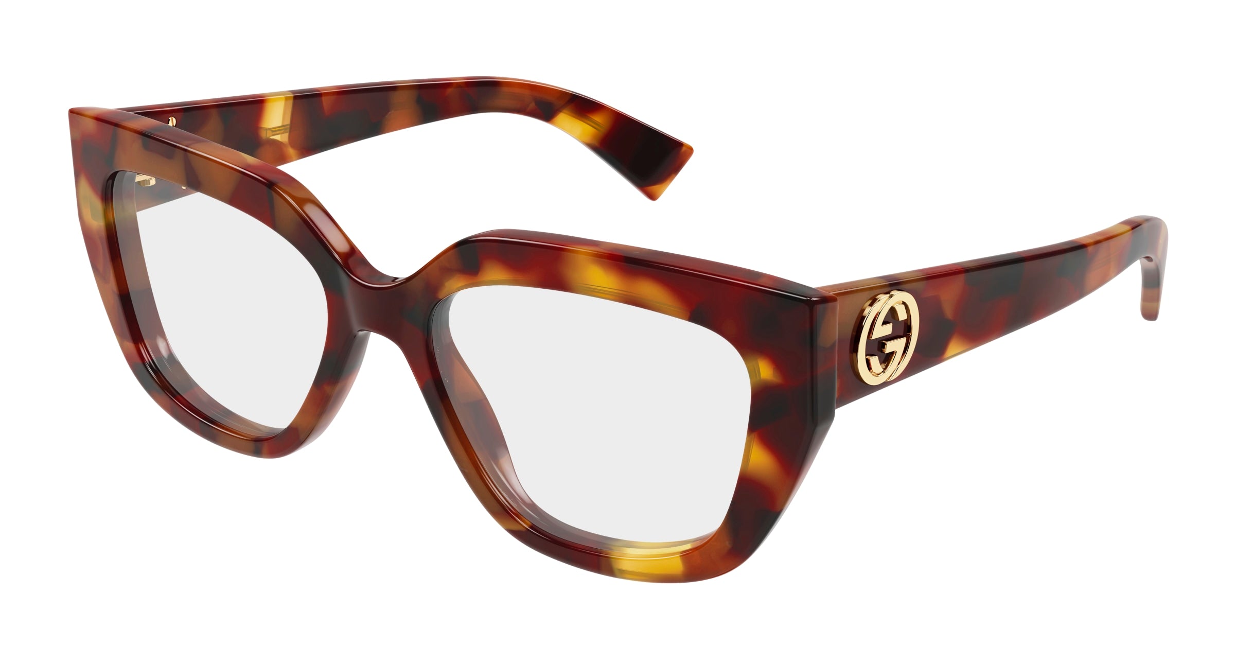 0889652528892 - Damen GG1847O 002 Rahmen von BRILLEN Acetat Havanna Transparent Cat Eye