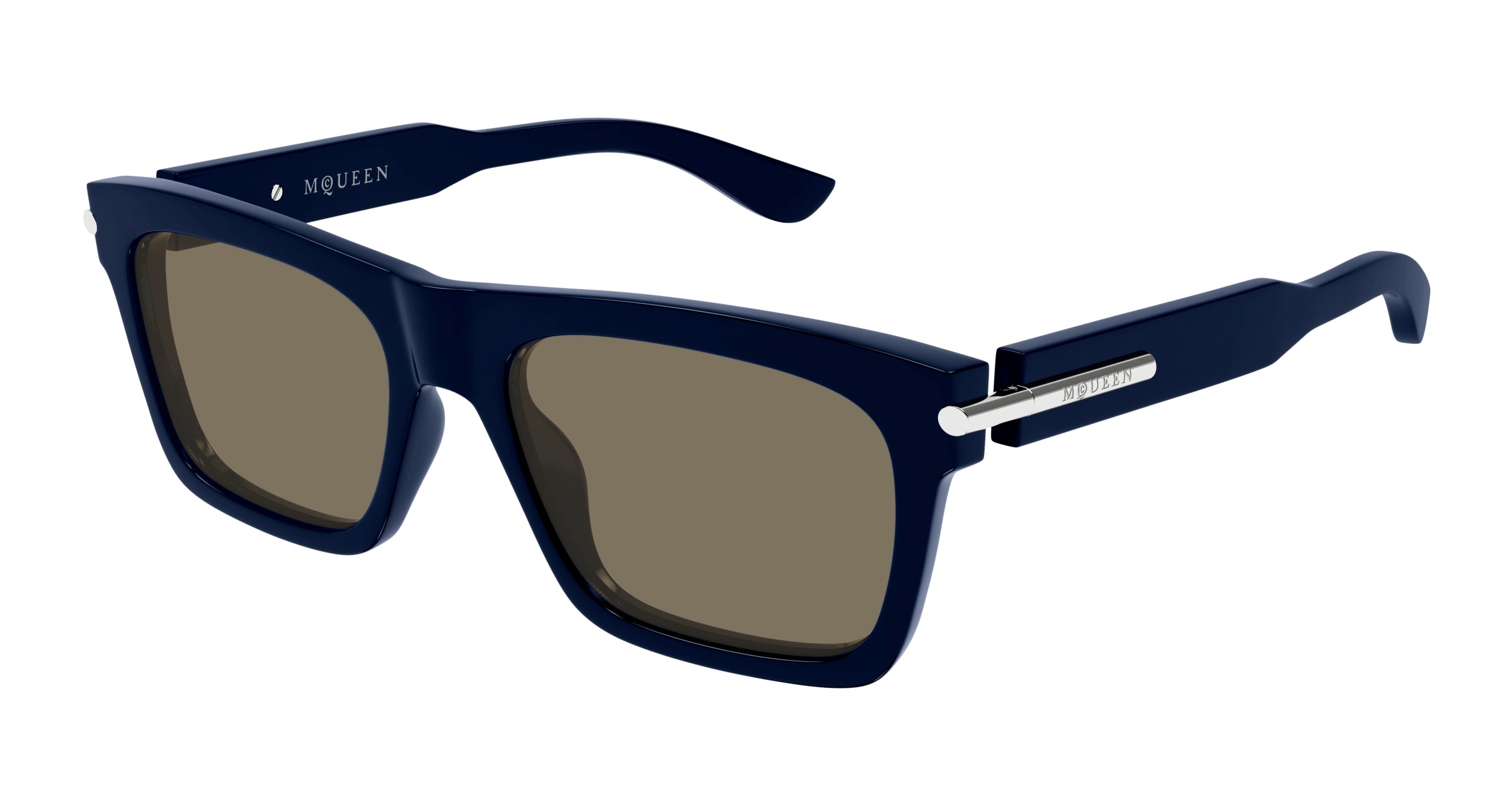 0889652549798 - Alexander McQueen Herren AM0495S 004 Gläser SONNENBRILLEN Acetat Blau Braun Quadratisch
