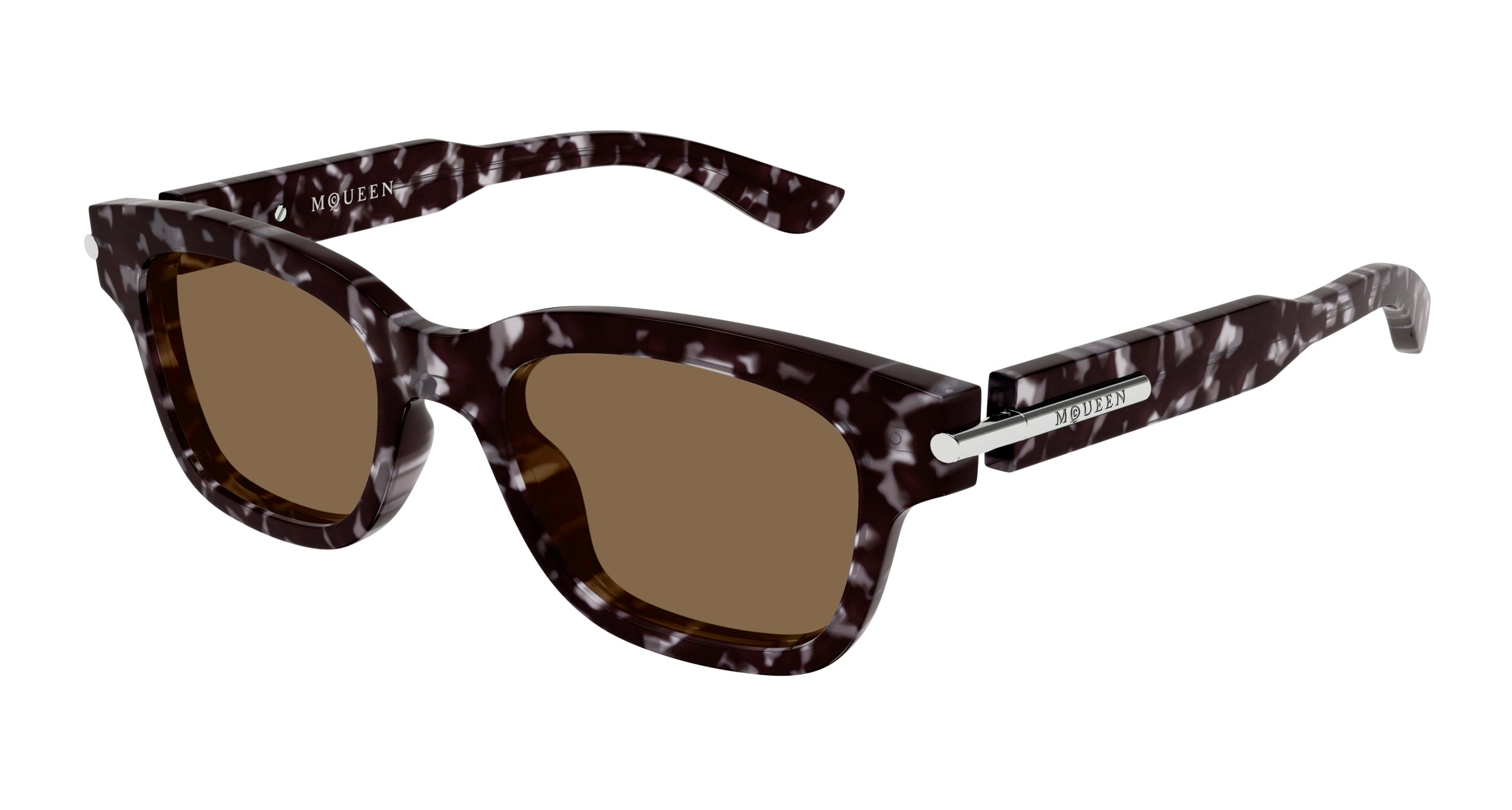 0889652549859 - Alexander McQueen Unisex AM0497S 002 Gläser SONNENBRILLEN Acetat Havanna Braun Quadratisch