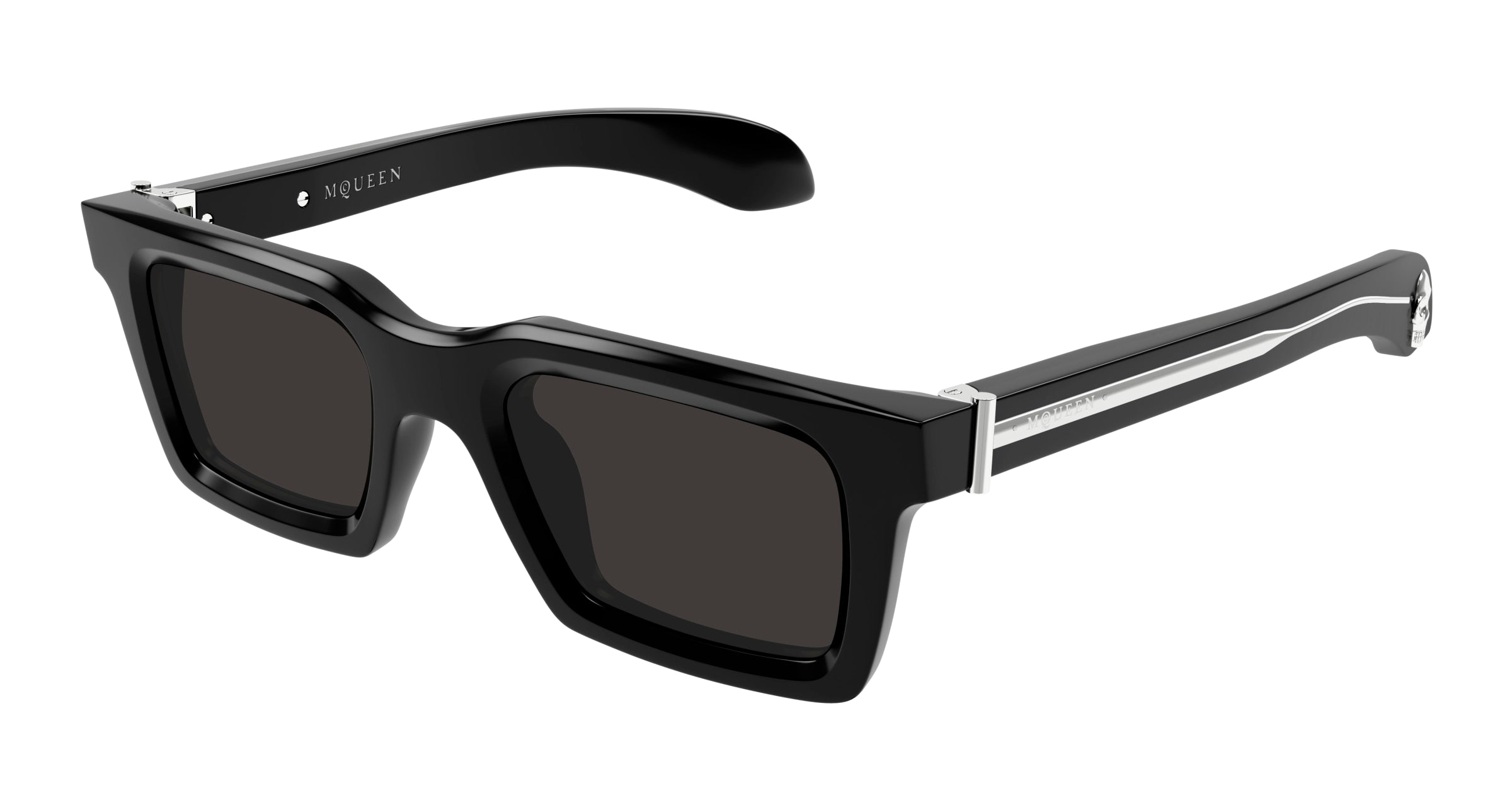0889652550381 - Alexander McQueen Herren AM0506S 001 Gläser SONNENBRILLEN Acetat Schwarz Grau Quadratisch 0889652550381 - Alexander McQueen Herren AM0506S 001 Gläser SONNENBRILLEN Acetat Schwarz Grau Quadratisch