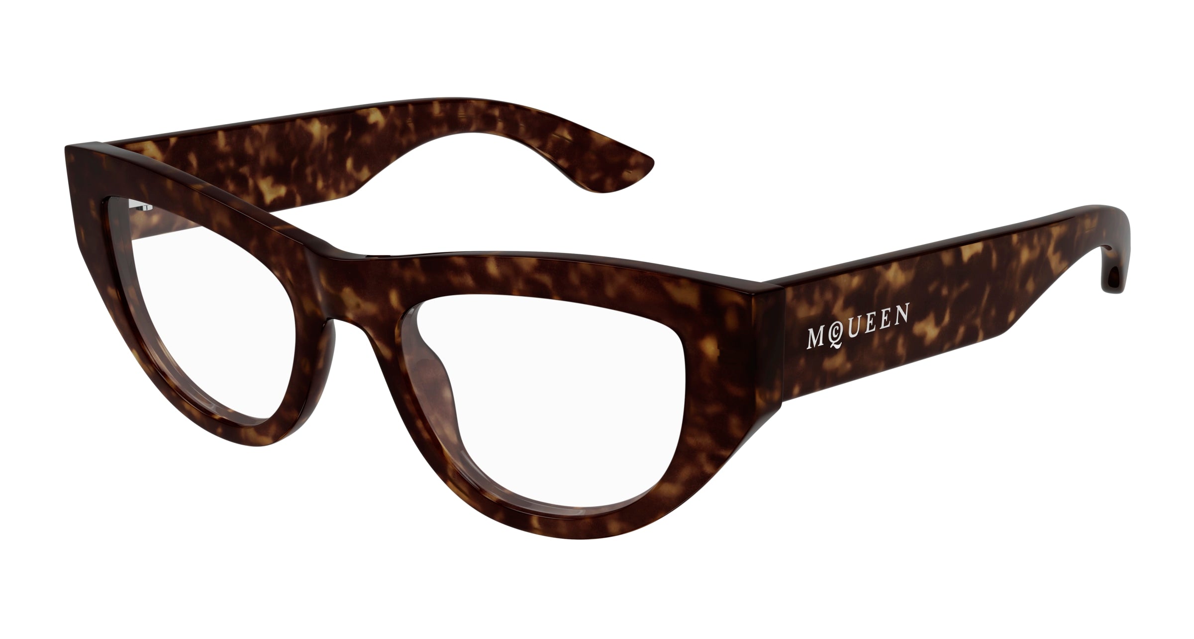 0889652550671 - Alexander McQueen Damen AM0512O 002 Rahmen von BRILLEN Acetat Havanna Transparent Cat Eye