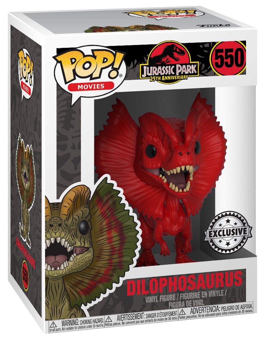 0889698323642 - Dilophosaurus Vinyl Figure 550 Funko Pop! multicolor