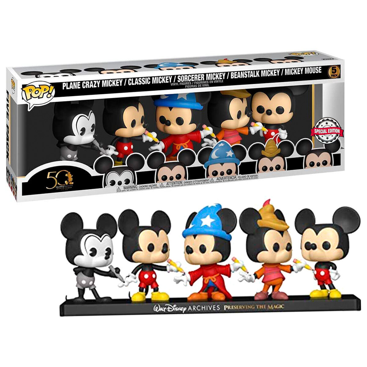 0889698511186 - Figurine Pop Disney Archives Mickey Exclusive (x5)