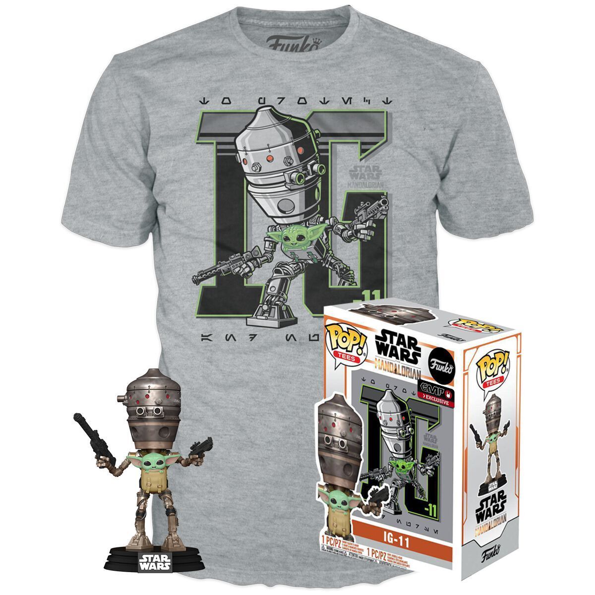 0889698517676 - Figurine POP & T-shirt Star Wars IG-11 With The Child Exclusive