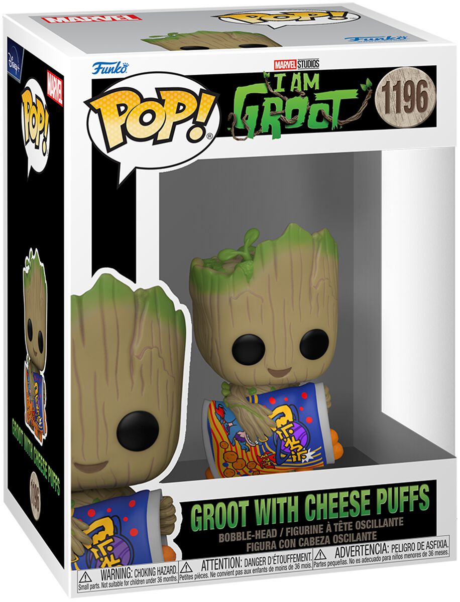 0889698706544 - I am Groot - Groot with Cheese Puffs Vinyl Figur 1196 Funko Pop! multicolor