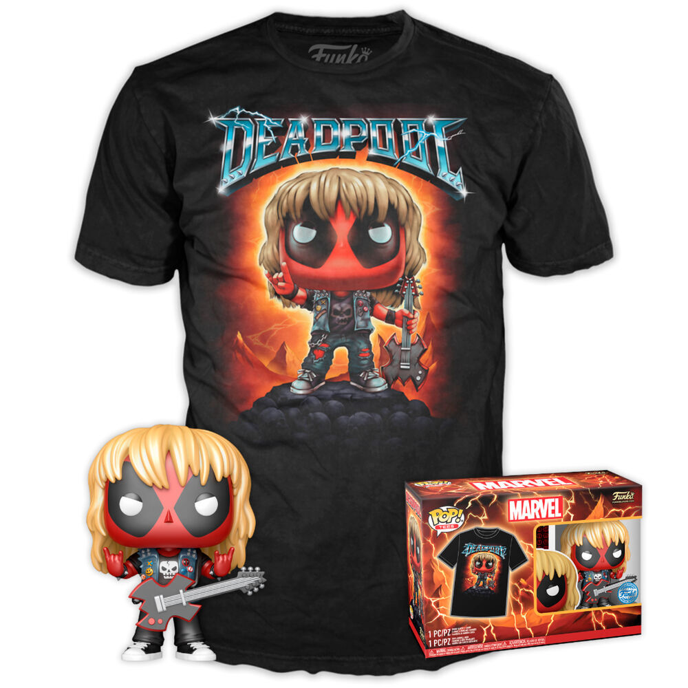 0889698750547 - Figurine POP & T-shirt Marvel Deadpool Heavy Metal