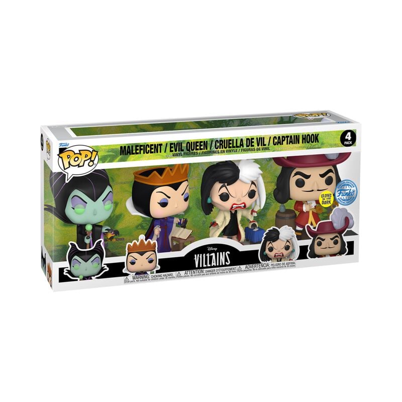 0889698771290 - Villains 4 Pack (GITD) Vinyl Figur Funko Pop! multicolor