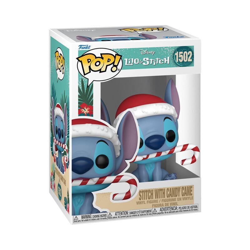 0889698800365 - Stitch with Candy Cane (Holiday) Vinyl Figur 1502 Funko Pop! multicolor