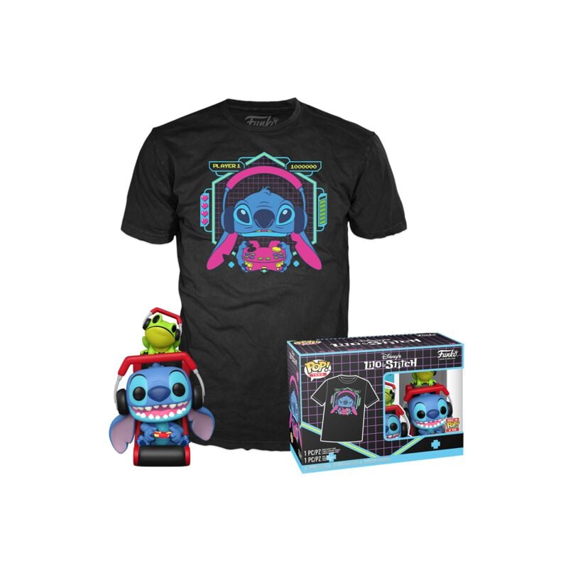 0889698857628 - Gamer Stitch with Frog - POP! & Tee Funko Pop! multicolor