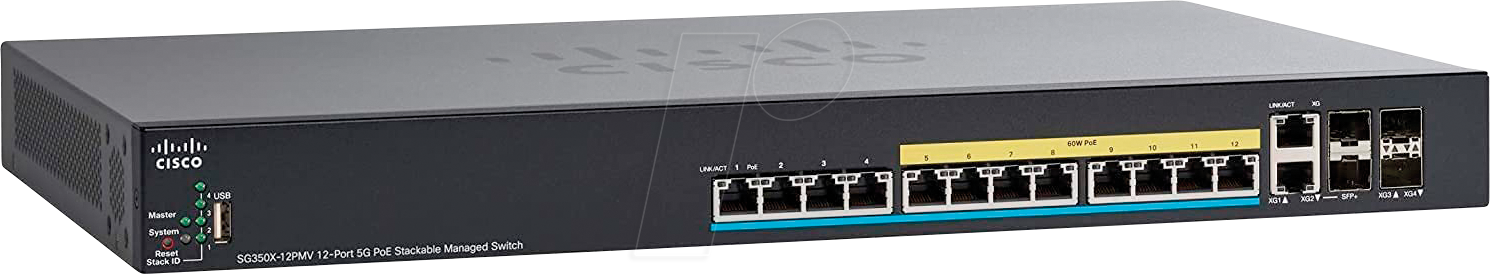 0889728216098 - CISCO SG350X24PV - Switch 28-Port Gigabit Ethernet PoE++ RJ45 SFP+ SFP+