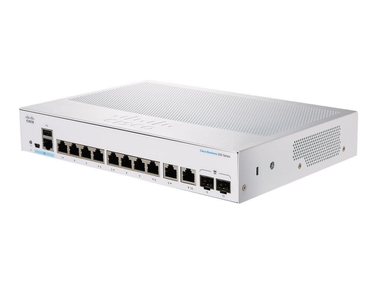 0889728293327 - Business 10-Port Switch 350-Series 8x 1G PoE+ + 2x Kombi-SFP L3 managed 120W PoE rackmontage