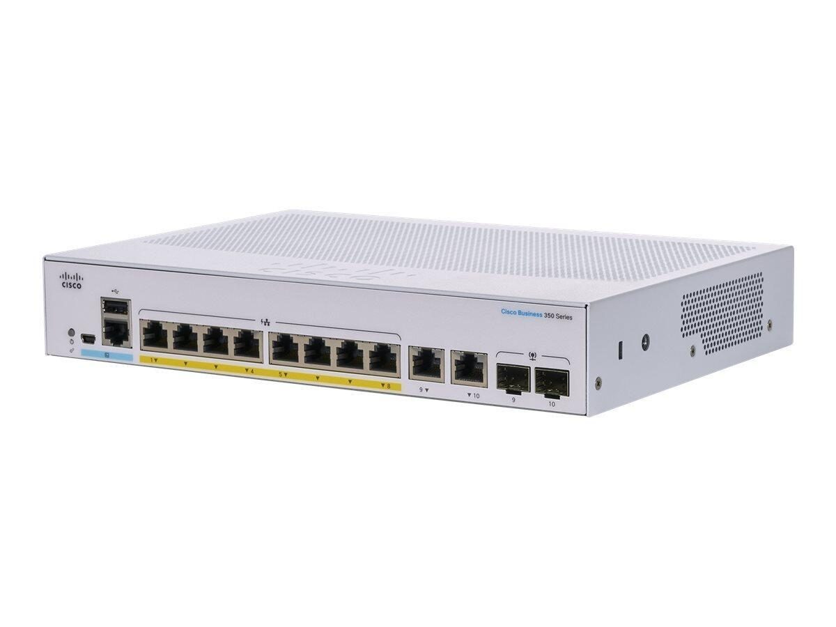 0889728293501 - Business 10-Port Switch 350-Series 8x 1G PoE+ + 2x Kombi-SFP L3 managed 60W PoE rackmontierbar