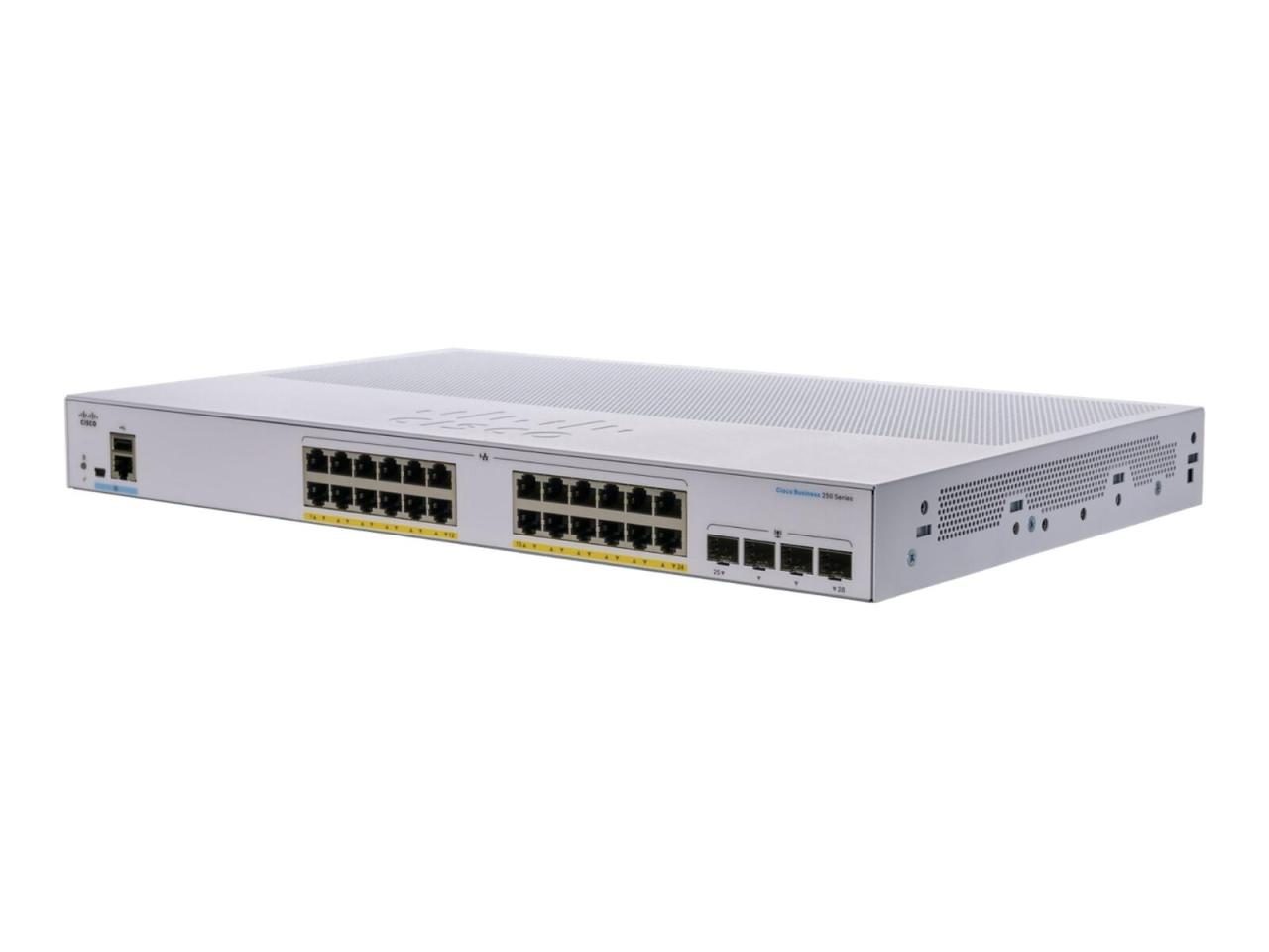 0889728293860 - Business 28-Port Switch 250-Series 24x 1G PoE+ + 4x SFP L3smart 195W PoE managed rackmontierbar