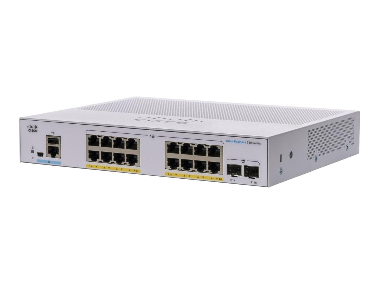 0889728294089 - Business 18-Port Switch 350-Series 16x 1G PoE+ + 2x SFP L3 managed 120W PoE rackmontierbar