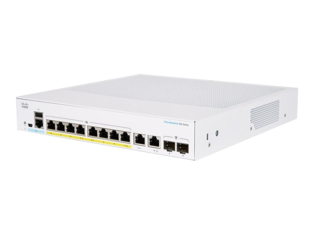 0889728295659 - Business 10-Port Switch 350-Series 8x 1G PoE+ + 2x Combo-SFP L3 managed 120W PoE rackmontierbar