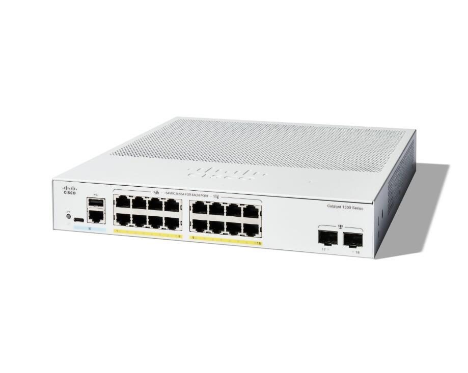 0889728521611 - 0 Catalyst 1300-16FP-2G Switch 16x 1GbE + 2x 1GbE SFP L3 managed