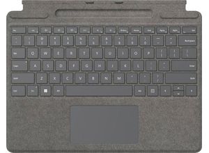 0889842780246 - Surface Pro Signature Keyboard - keyboard - with touchpad accelerometer Surface Slim Pen 2 storage and charging tray - QWERTZ - German - platinum - Tastaturen - Deutsch - Grau