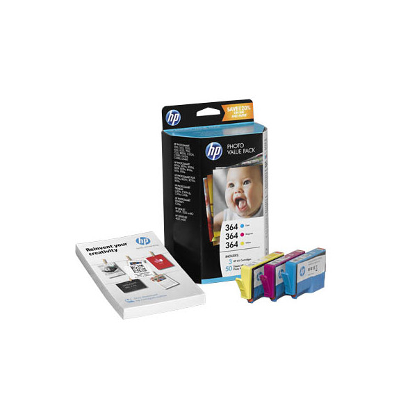 0889894746788 - HP Original 364 Valuepack Druckerpatronen cyan magenta gelb 300 Seiten + 50 Blatt Fotopapier - MHD 09-2022