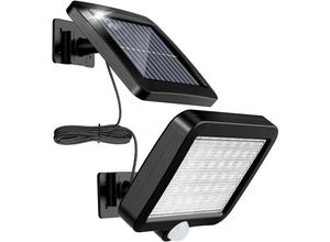 0915343779103 - Qiedie - 56 LED-Solarleuchte mit Bewegungssensor für den Außenbereich 120 wasserdichte IP65-Solar-Gartenleuchte mit 5 m Kabel