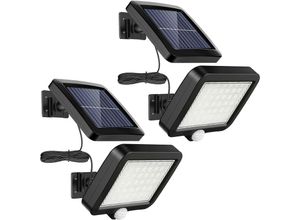 0915343779110 - Qiedie - 2 Packungen mit 56 LED-Solarleuchten für den Außenbereich mit Bewegungssensor wasserdicht IP65 120 Lichter 165 m