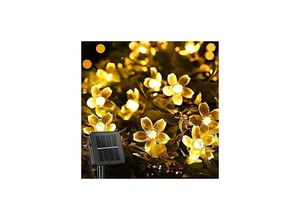 0915343791693 - Qiedie - Solar-Lichterkette Kirschblüten-Fee 30 LEDs 2 Modi wasserdicht warmweiß 65 m [Energieklasse a+++]