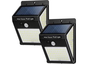 0932273452708 - Qiedie - Bewegungssensor-Solarleuchte für den Außenbereich 3 Modi IP65 wasserdicht [2 Packungen 144 LEDs] kabellos