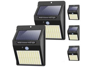 0941446468439 - Qiedie - Packungen Solarleuchten für den Außenbereich 3 Modi Außenleuchten mit Bewegungssensor 100 wasserdichte LEDs