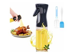 0948569003578 - Longziming - Multifunktionales Ölspray für Ölspray 200 ml Olivenölspray für Luftfritteuse mit Pinsel Küchenölspray Kochspray für Braten Nudeln