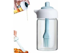 0948569014796 - Olivenölspender Bürstenölflasche 230 ml Ölflasche zum Grillen Olivenöl-Spenderflasche aus Glas mit Silikonbürste für die Küche