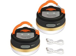 0961760615944 - Qiedie - Camping-Laterne [2er-Pack] wiederaufladbare Batterie-Zeltleuchte wasserabweisend Magnetfuß 3 Lichtmodi mit USB-Kabel für Camping Arbeit