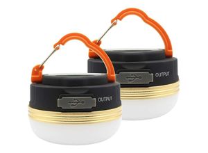 0961760616019 - Gotrays - 2 Pack Camping Licht Laterne Led Wasserdichte usb Aufladbare Lampe 3 Modi Power Bank Zelt Lichter Für Outdoor Camping Wandern notfall